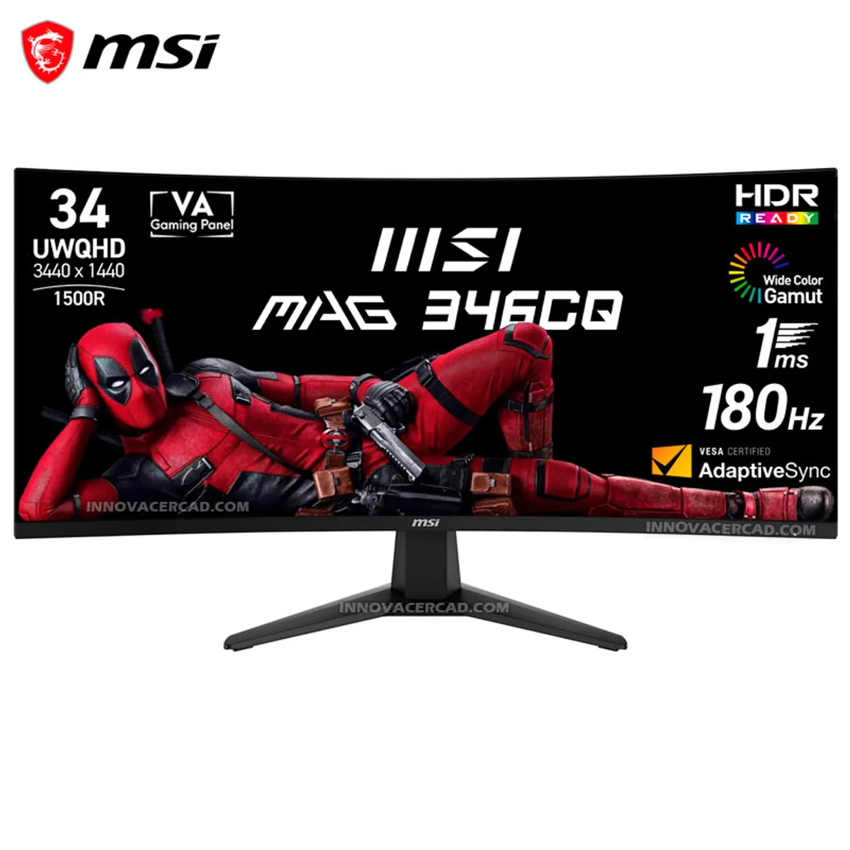MSI - Monitor Curvo MSI MAG 346CQ 34 UWQHD 3440x1440 180HZ 1MS HDR