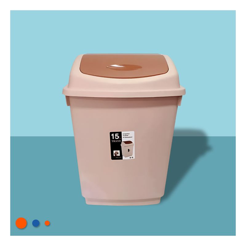 GENERICO - Tacho de 15L para Cocina en Marron Y+Papel de Regalo