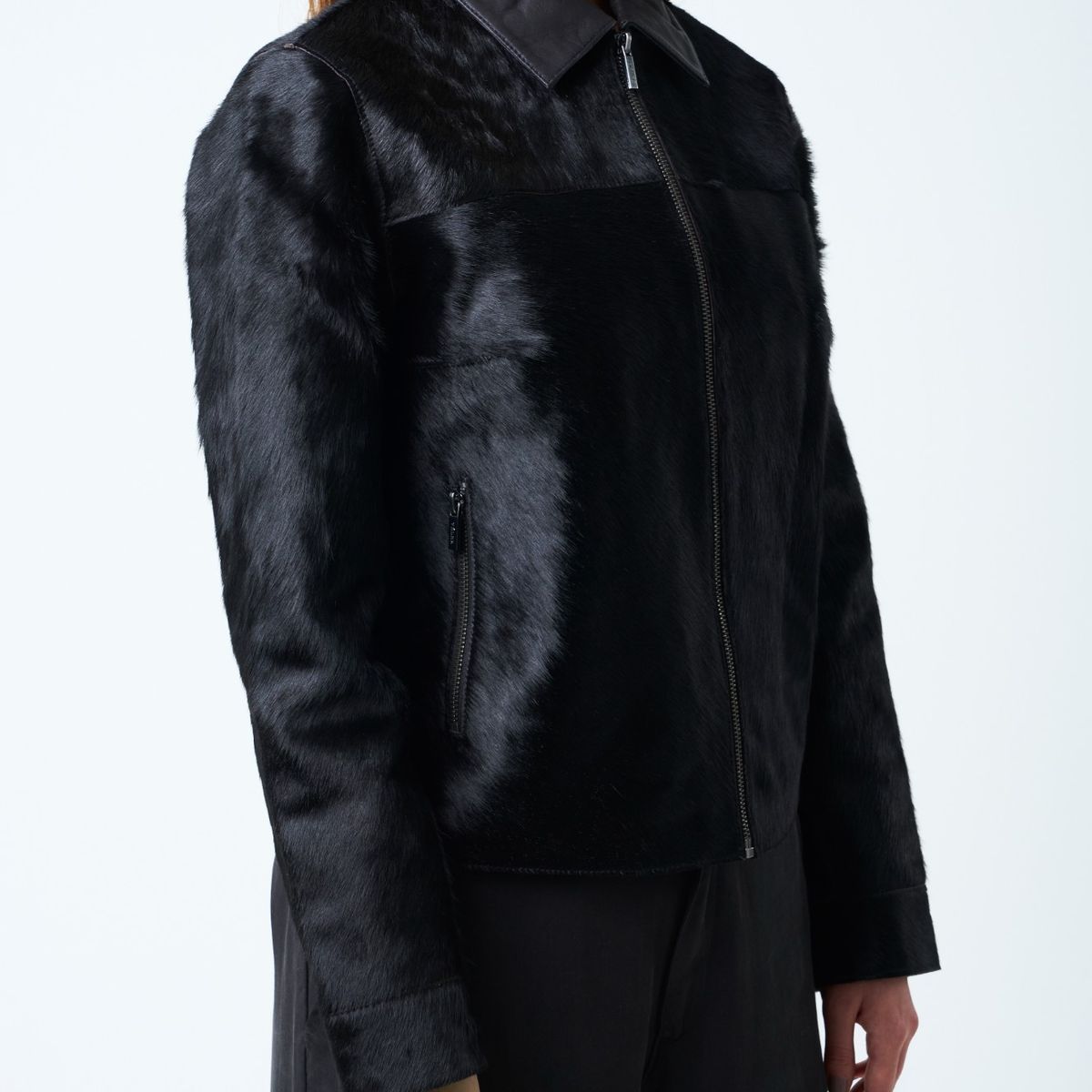 VELEZ - Vélez Casaca Antares Cuero Pelo Mujer Silueta Trucker Negro