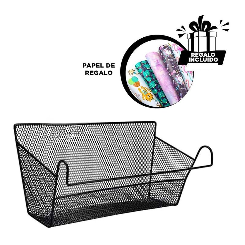 GENERICO - Pack12 Canasta Ligera para Puerta en Negro Y+Papel de Regalo