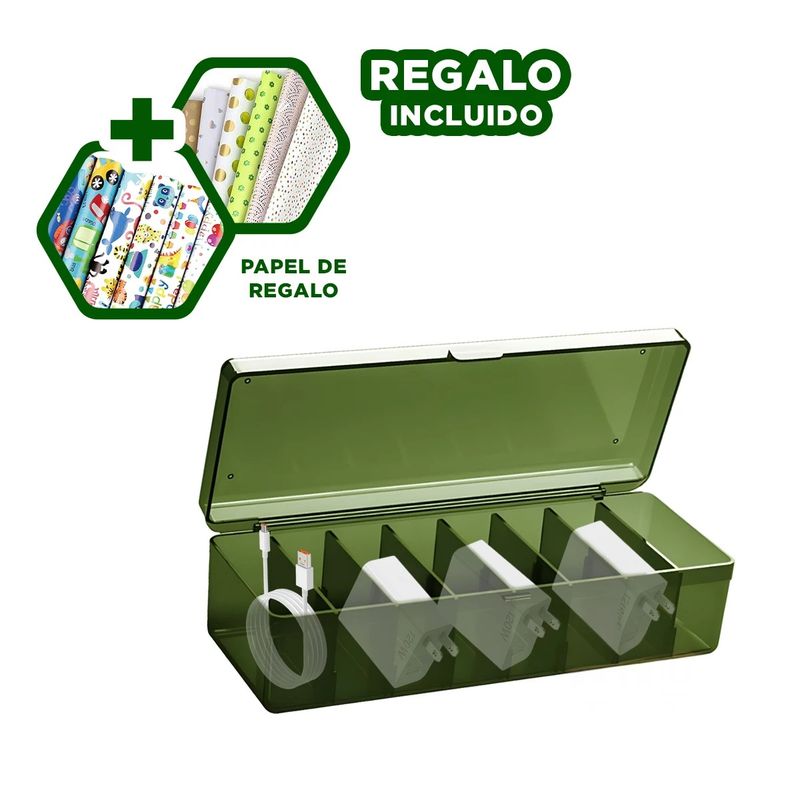 GENERICO - Pack12 Organizador con Divisiones en Verde Y+Papel de Regalo