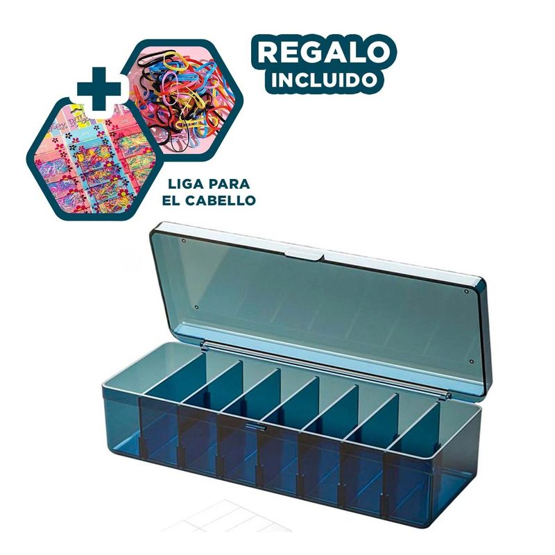 GENERICO - Contenedor de Uso Variado en Color Azul Y+Ligas de Regalo