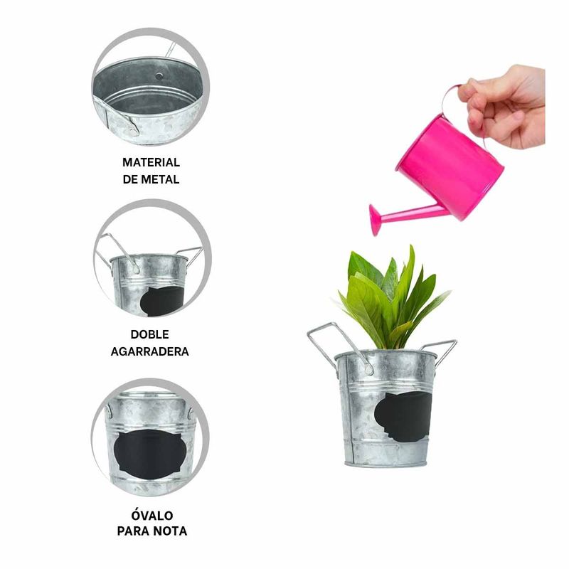 GENERICO - Cubo con Cuadro Apunte en Ovalado Plateado Y+Ligas de Regalo