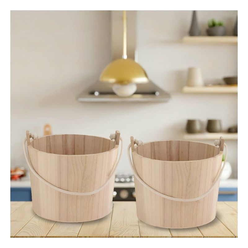 GENERICO - Pack2 Cubeta Funcional con Cuerda 20x18cm Y+Papel de Regalo