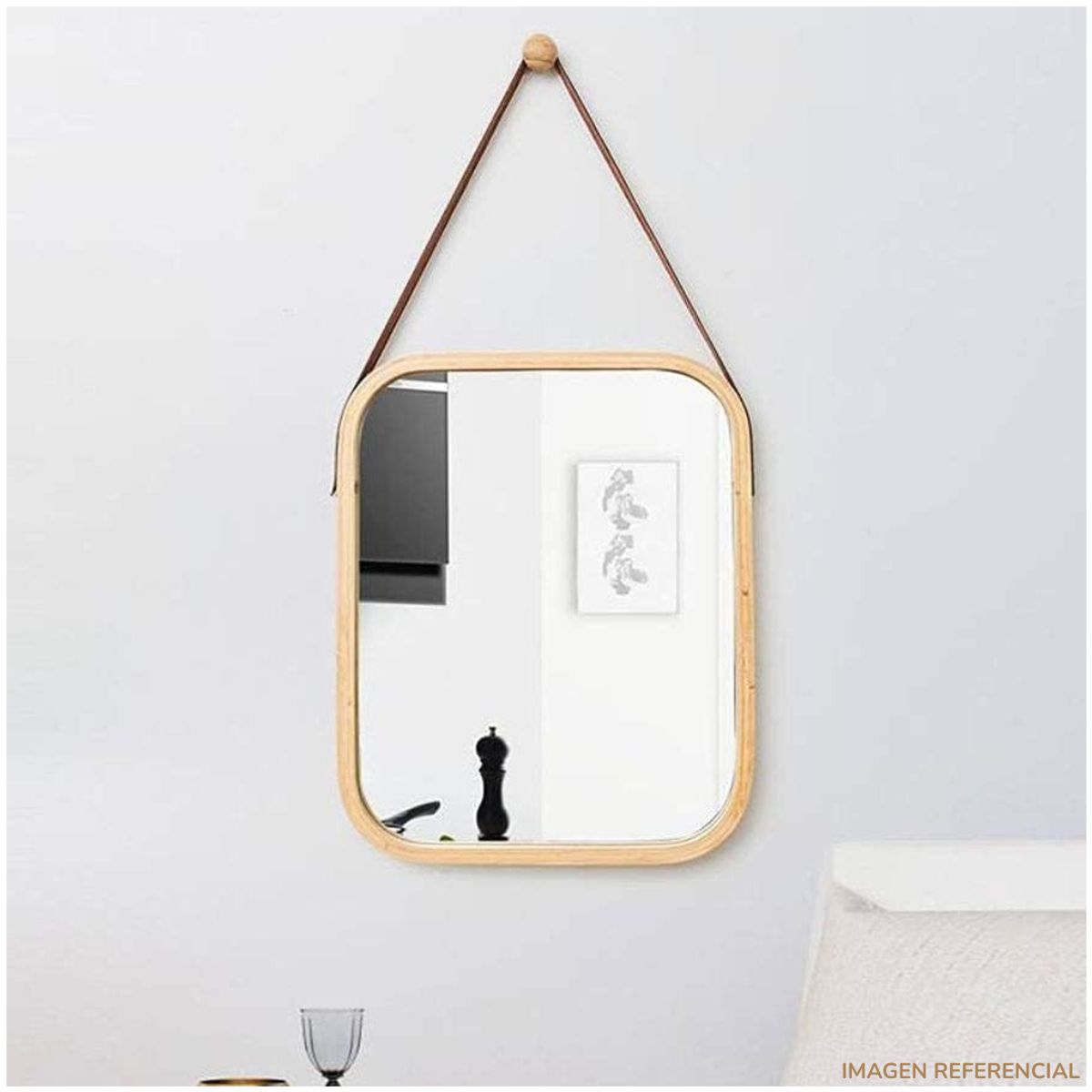 INSPIRA MARKET - Espejo Decorativo Rectangular de Tocador Colgante Dorado