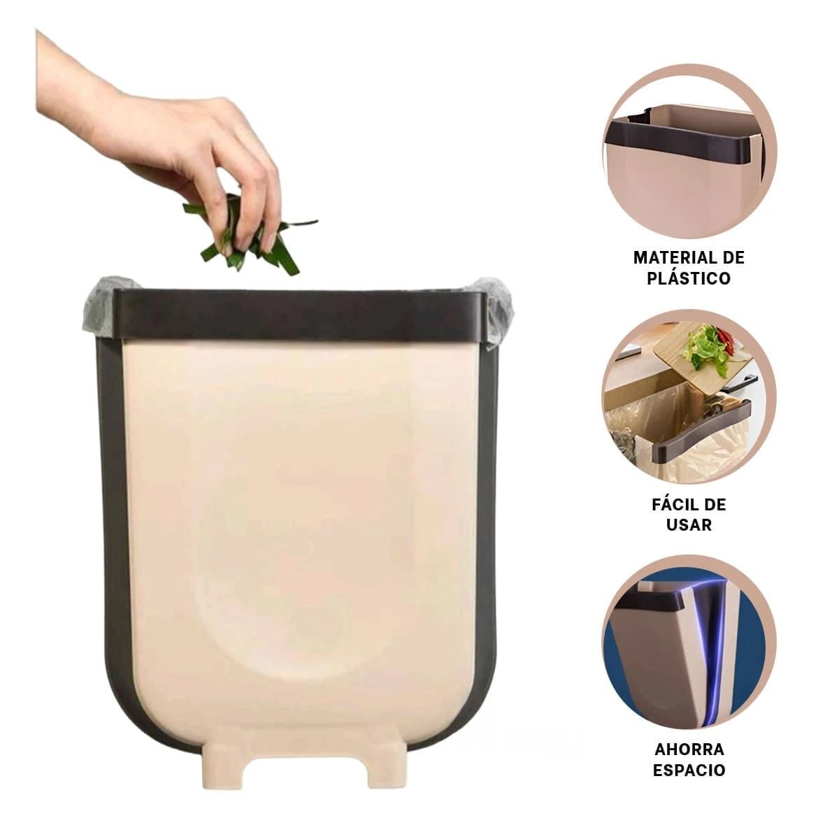 GENERICO - Pack4 Tacho Practico Portatil Color Beige Y+Regalo Stickers