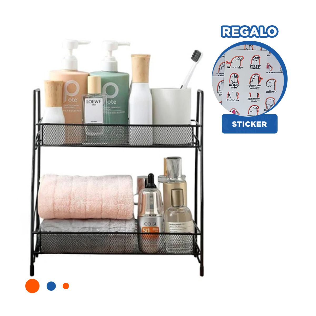 GENERICO - Pack6 Organizador de 2 N en Negro Y+Regalo Stickers