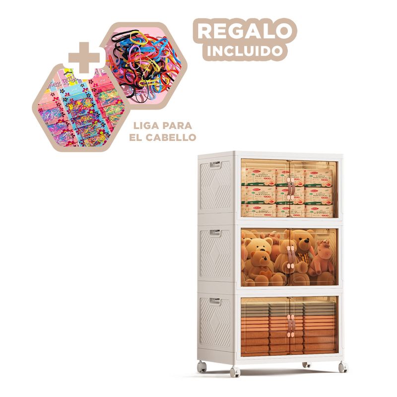 GENERICO - Estanteria Bonita de 3 Baldas en Blanco Y+Ligas de Regalo