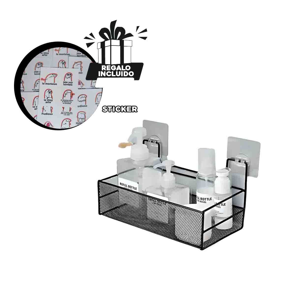 GENERICO - Pack6 Organizador Util de Baño de Pared Y+Regalo Stickers