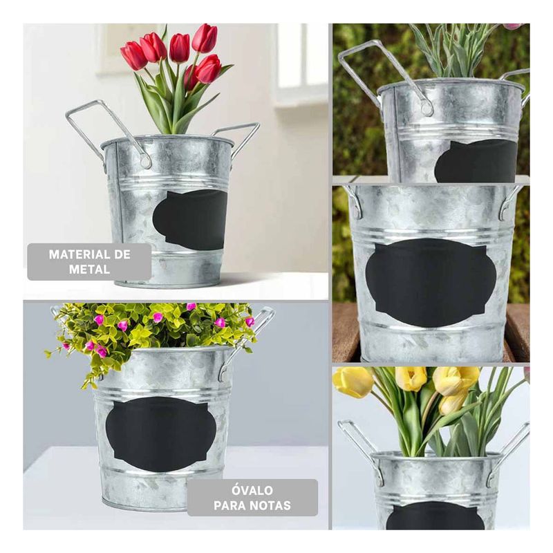 GENERICO - Cubo con Cuadro Apunte en Ovalado Plateado Y+Ligas de Regalo