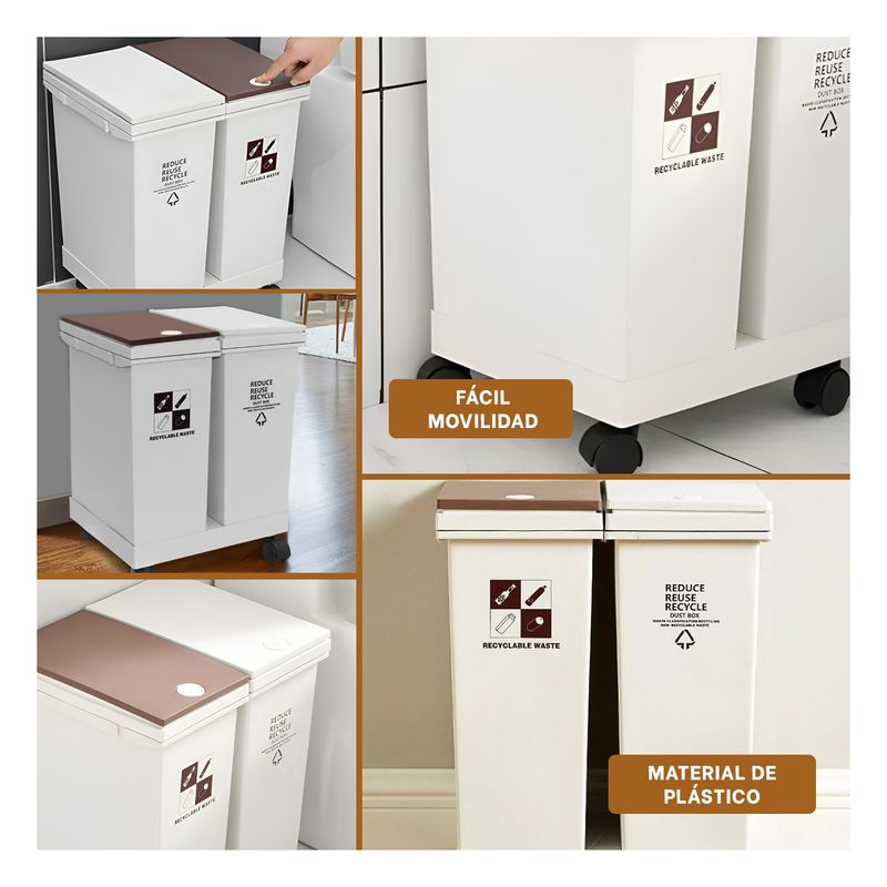 GENERICO - Pack2 Tacho para Limpieza 40L Blanco Y+Regalo Stickers