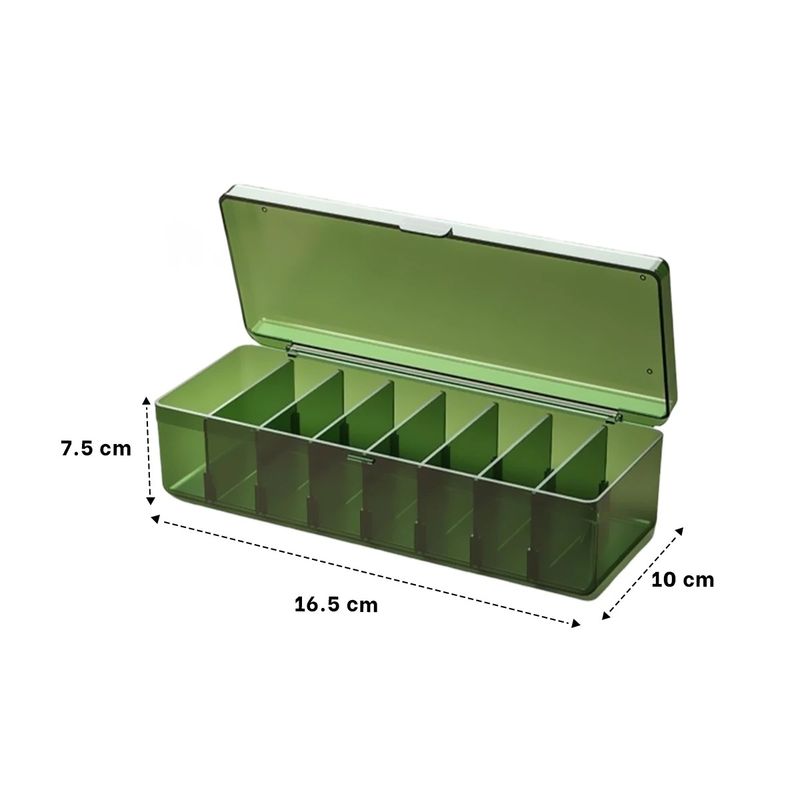 GENERICO - Pack6 Contenedor con Divisiones Verde Y+Regalo Stickers