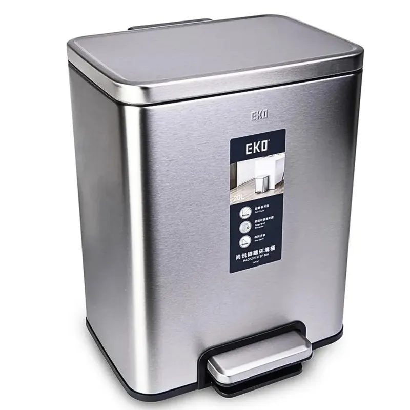 EKO - Papelera con pedal de Acero Inoxidable 12 LT-Eko