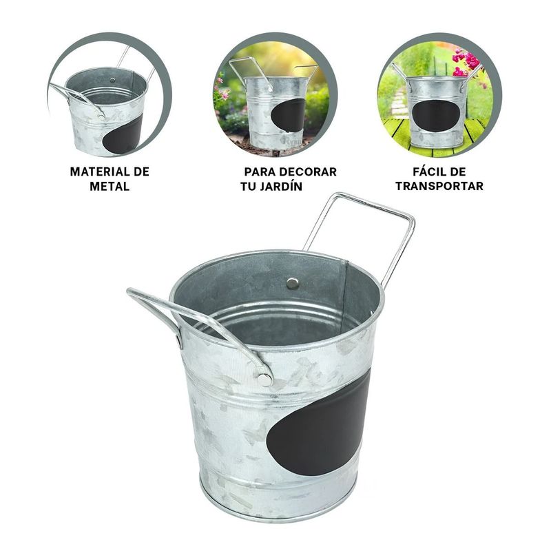 GENERICO - Pack4 Macetero Cuadro Apuntes en Plateado Y+Regalo Stickers