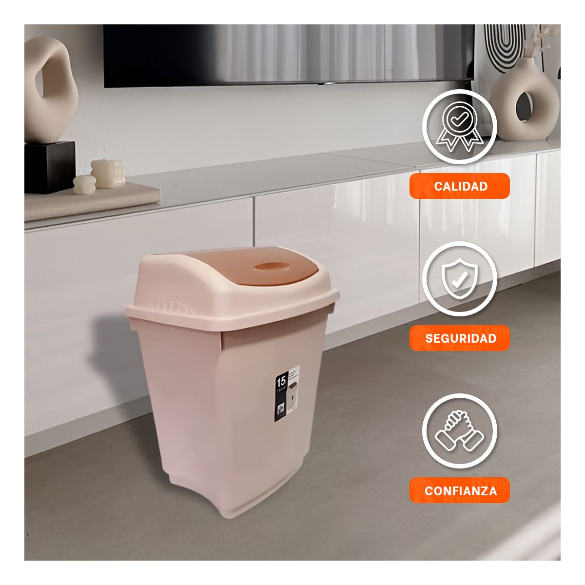 GENERICO - Pack4 Bote Practico con Vaiven en Marron Y+Papel de Regalo