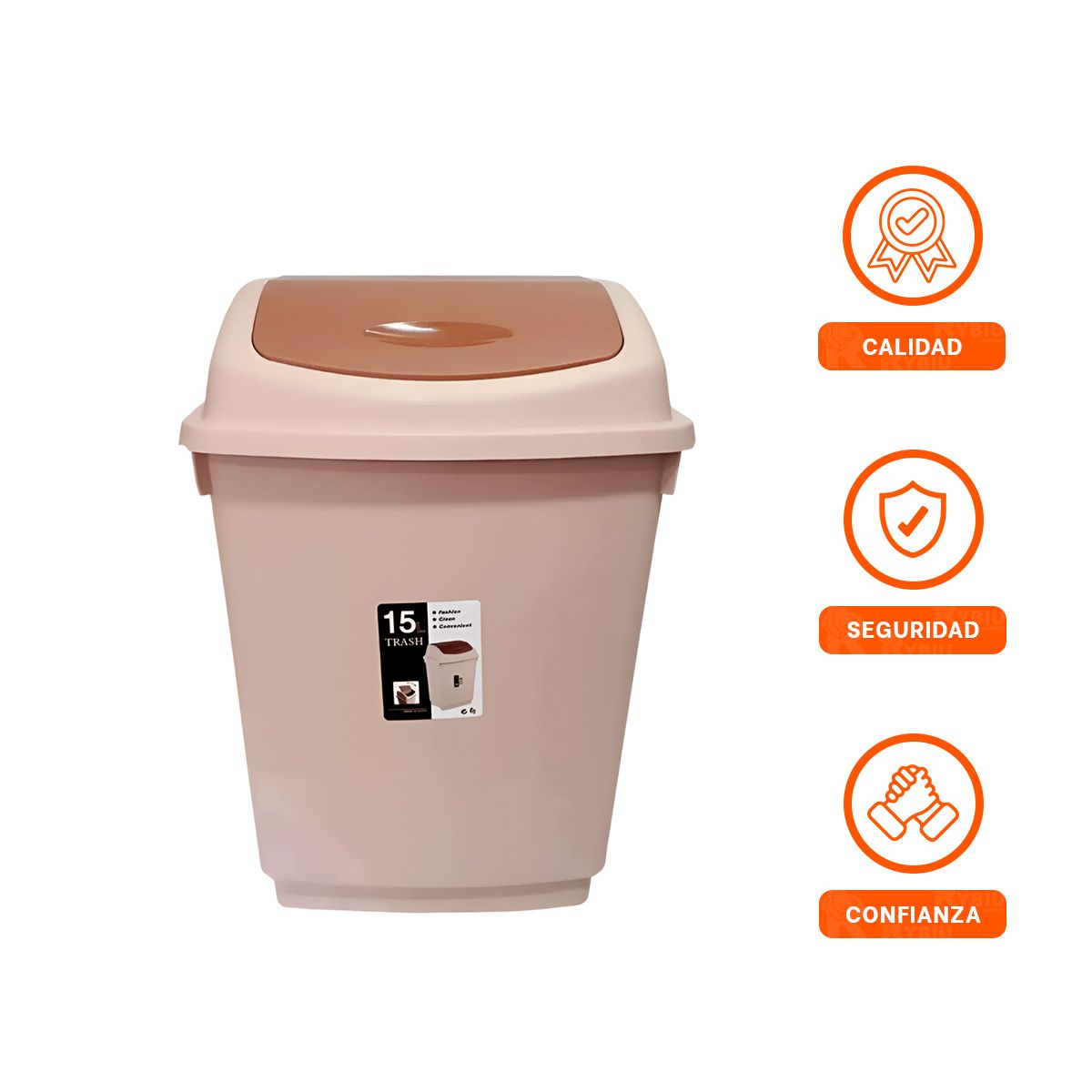 GENERICO - Pack4 Bote con Vaiven para Oficina Marron Y+Regalo Stickers