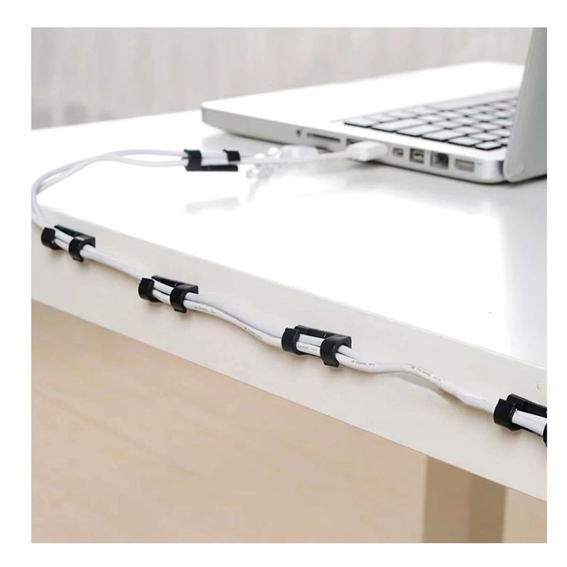 GENERICO - Pack12 Clips para Organizar 16 Pzas Negro Y+Regalo Stickers