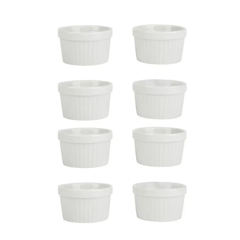 GENERICO - 8 Mini Platos Porcelana Blancas
