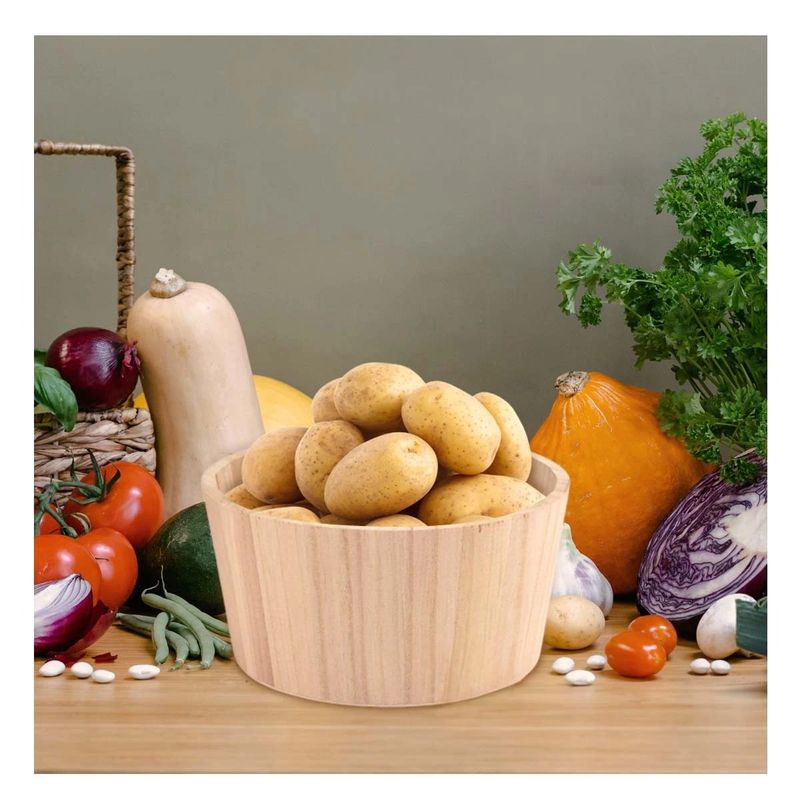 GENERICO - Cubeta Funcional en Tono Madera 20x10cm Y+Papel de Regalo