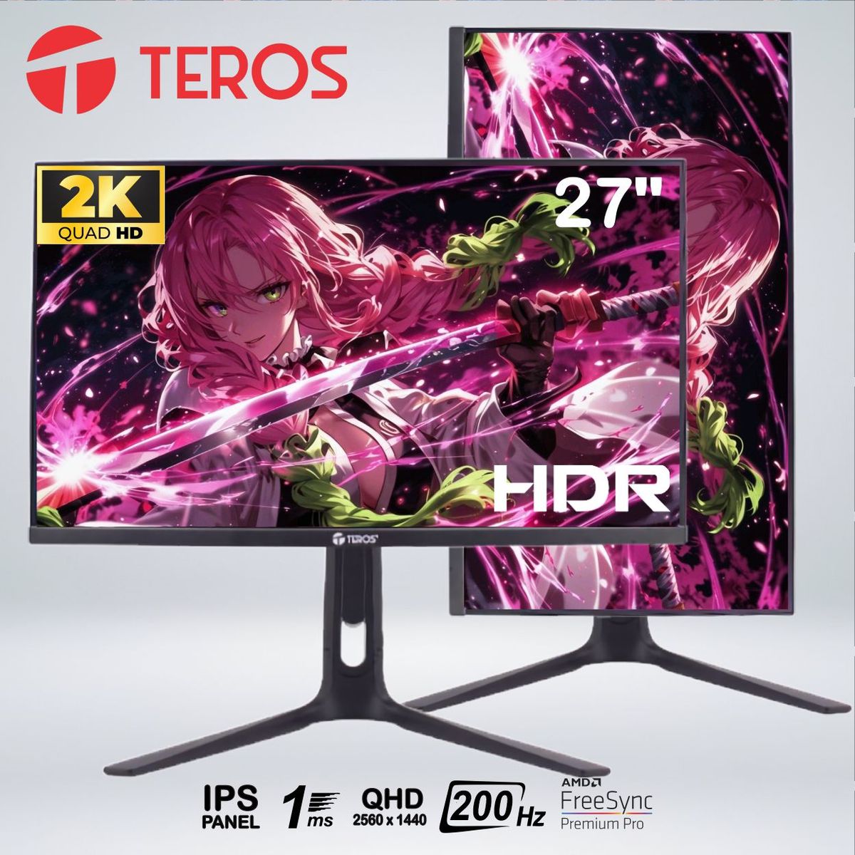 TEROS - MONITOR GAME TEROS TE-2754G QHD 27 " fast IPS 200hz 1ms HDR PIVOT