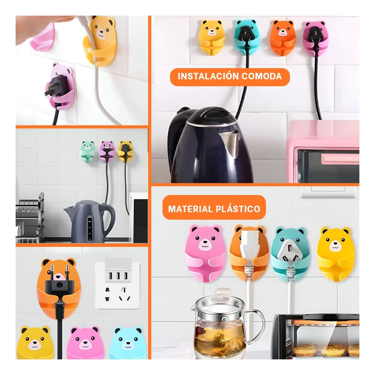 GENERICO - Pack2 Set 4 Adaptables para Enchufes Y+Papel de Regalo