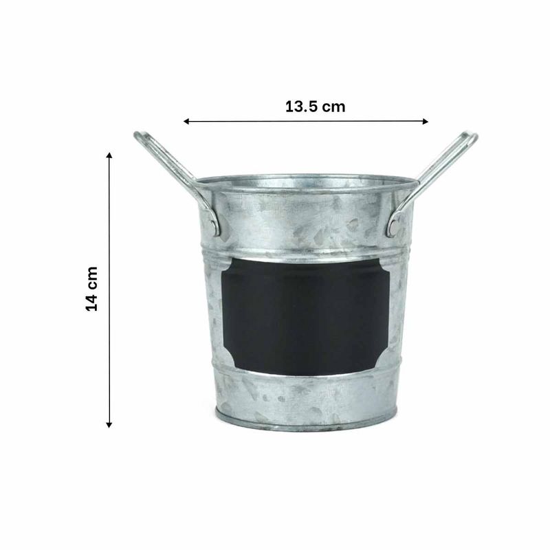 GENERICO - Pack2 Macetero Nota en Rectangulo Plateado Y+Papel de Regalo