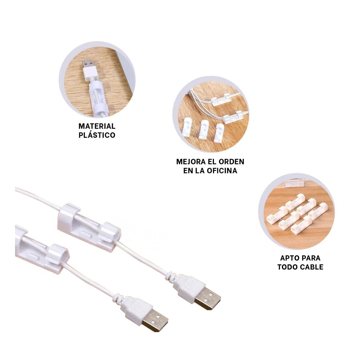 GENERICO - Pack2 Clips para Organizar 16 Pzas Blanco Y+Regalo Stickers