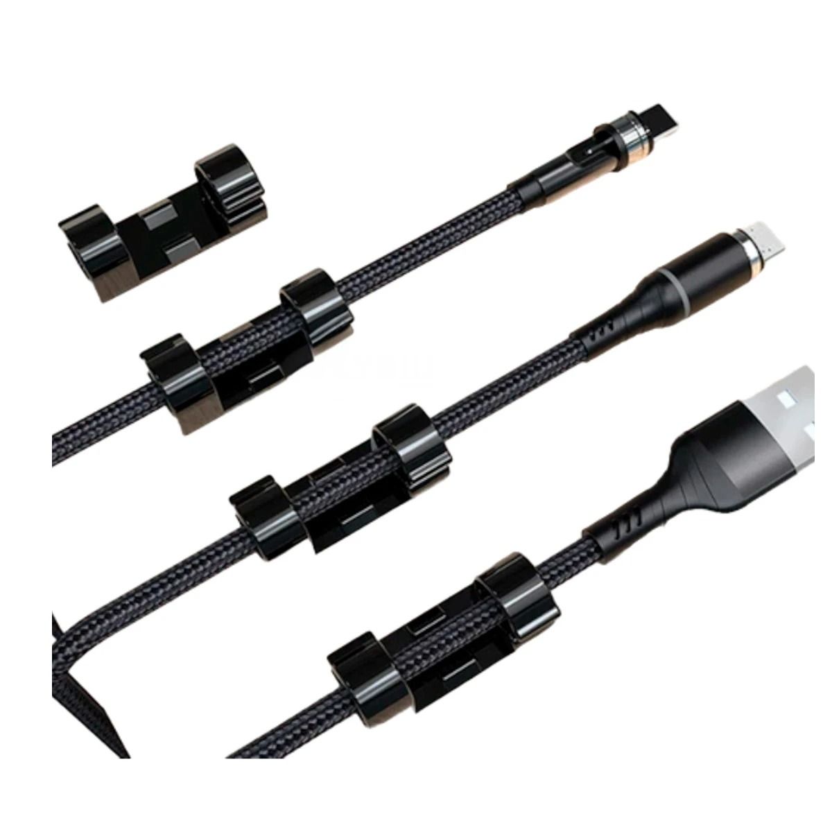 GENERICO - Pack2 Clips para Organizar 16 Pzas Negro Y+Regalo Stickers