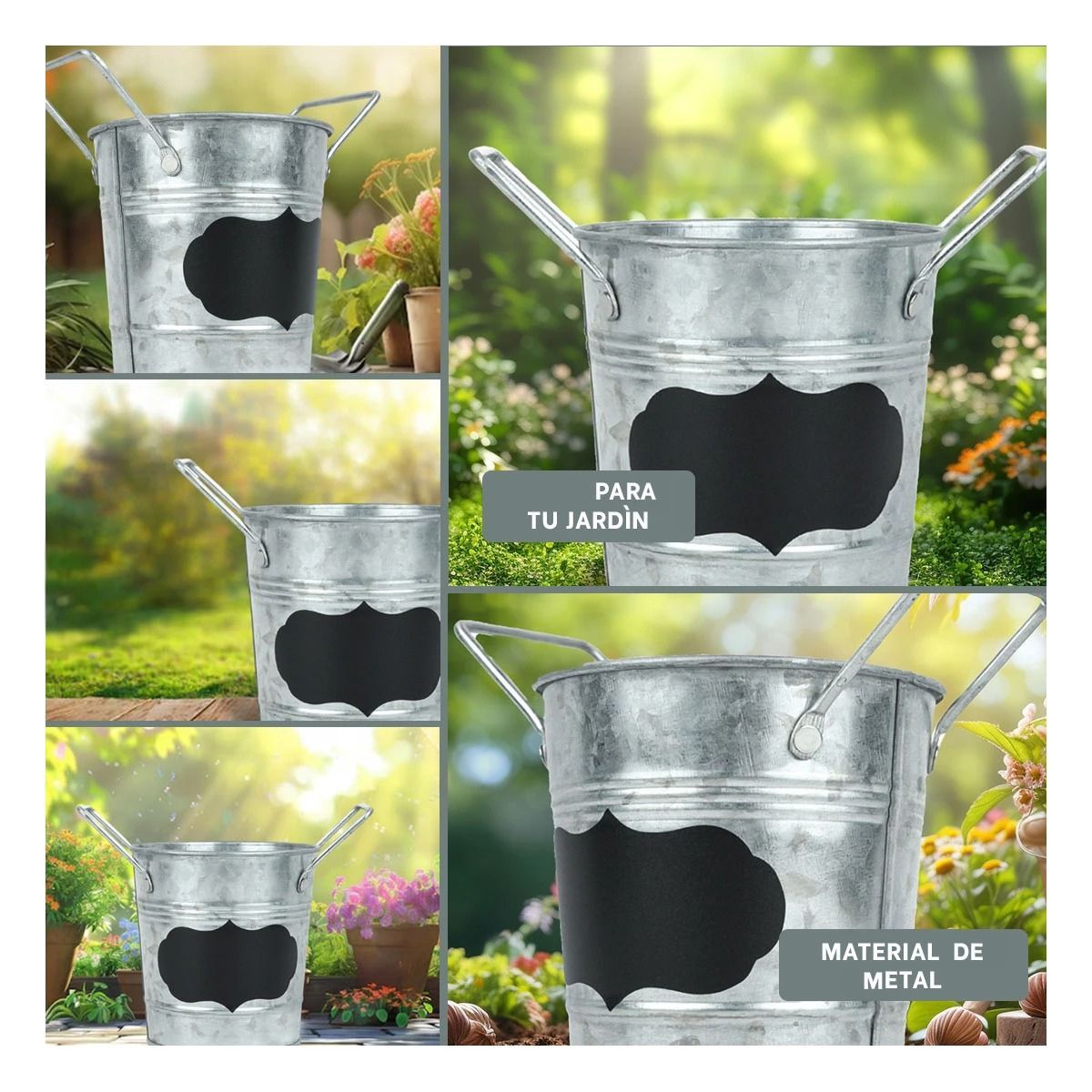 GENERICO - Macetero Apuntes en Nube Puntas Plateado Y+Papel de Regalo