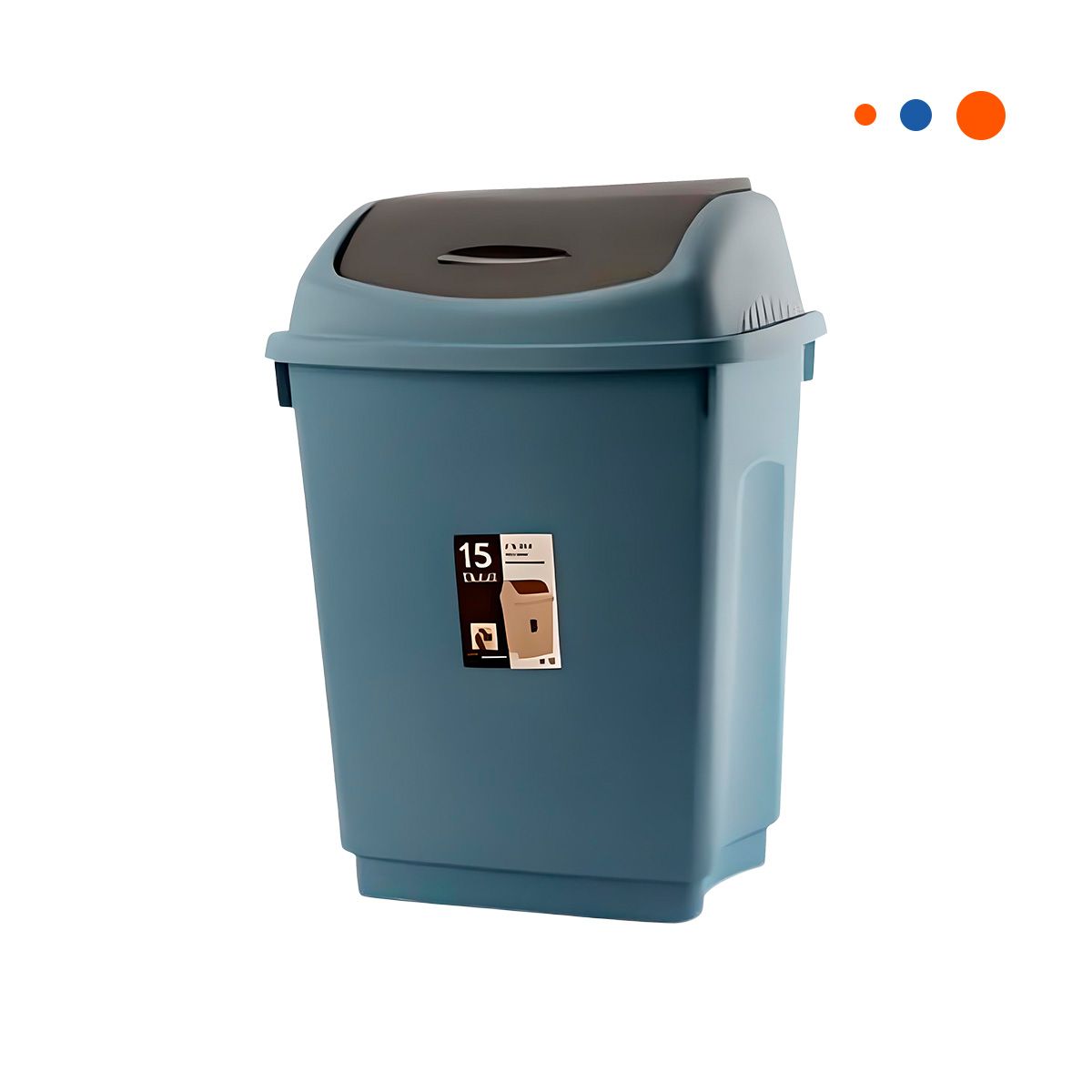 GENERICO - Tacho para Desechos Domesticos en Azul Y+Regalo Stickers