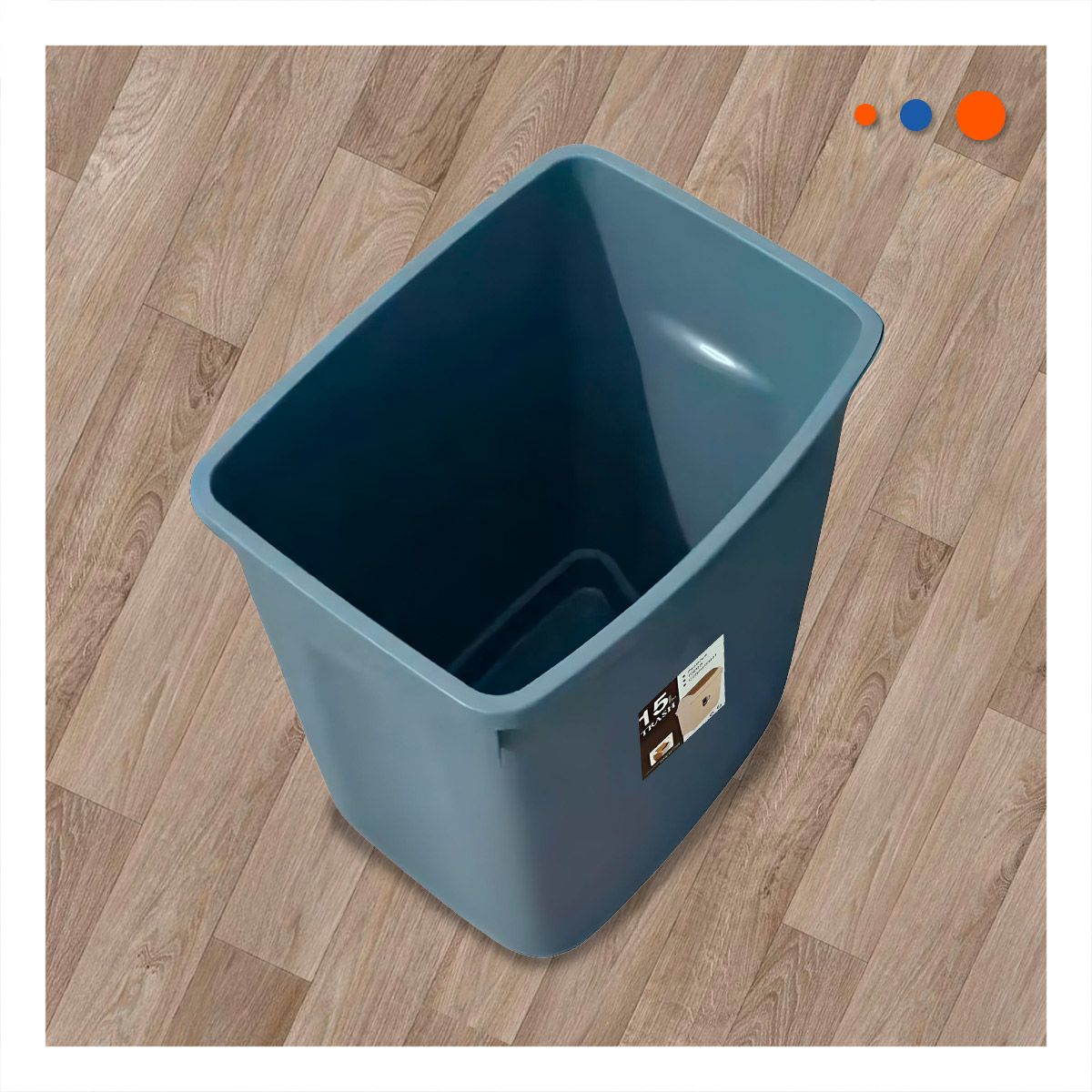 GENERICO - Tacho para Desechos Domesticos en Azul Y+Regalo Stickers