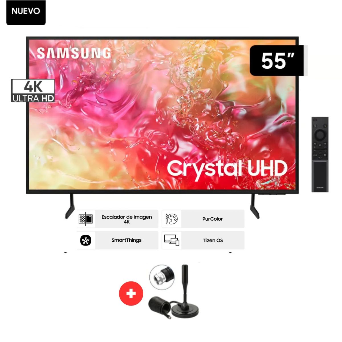 SAMSUNG - Televisor Samsung LED 55 Crystal UHD 4K Tizen OS Smart TV 55DU7000 + ANTENA DIGITAL