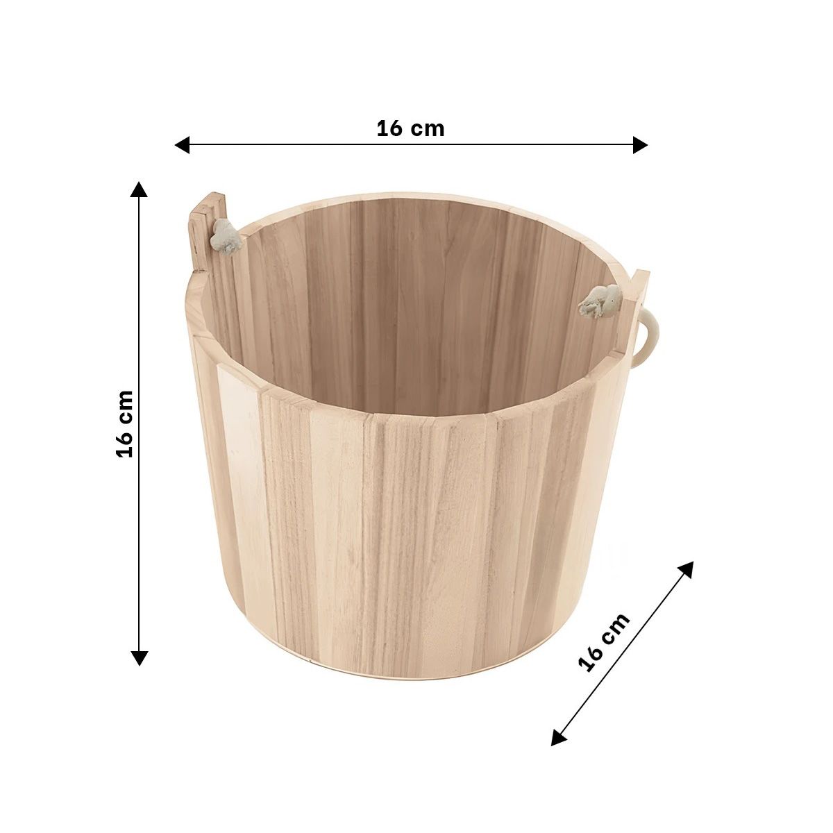 GENERICO - Cubeta Funcional con Cuerda en 16x16cm Y+Papel de Regalo