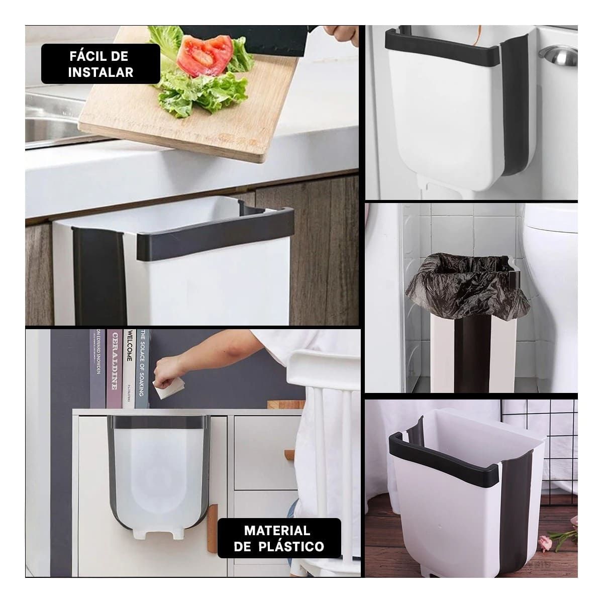 RYBIU IMPORT - Pack6 Contenedor Versatil de Color Blanco Y+Regalo Stickers