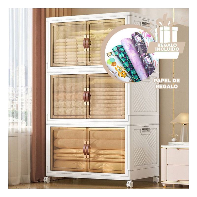 RYBIU IMPORT - Pack2 Estante con 3 Gradas en Blanco Y+Papel de Regalo