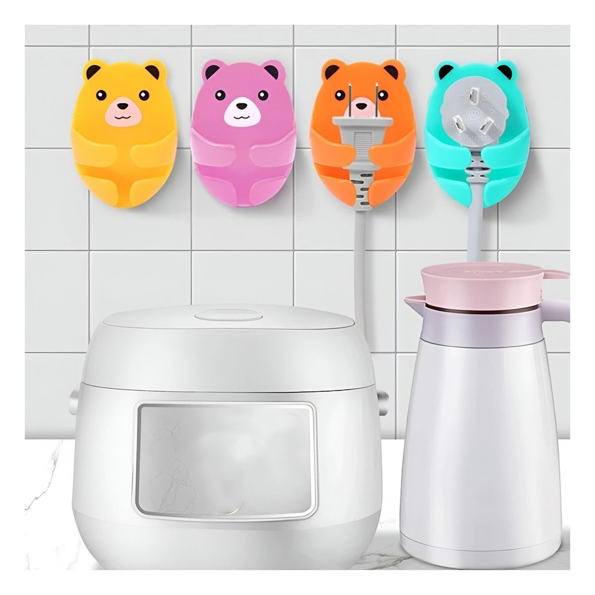 GENERICO - Pack12 Pack 4 Porta Enchufes de Ositos Y+Papel de Regalo