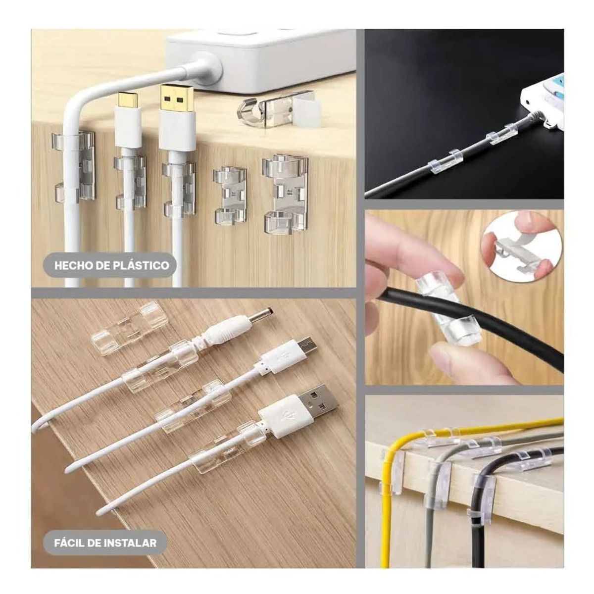 GENERICO - Clips para Organizar 16 Pzas Transparente Y+Regalo Stickers