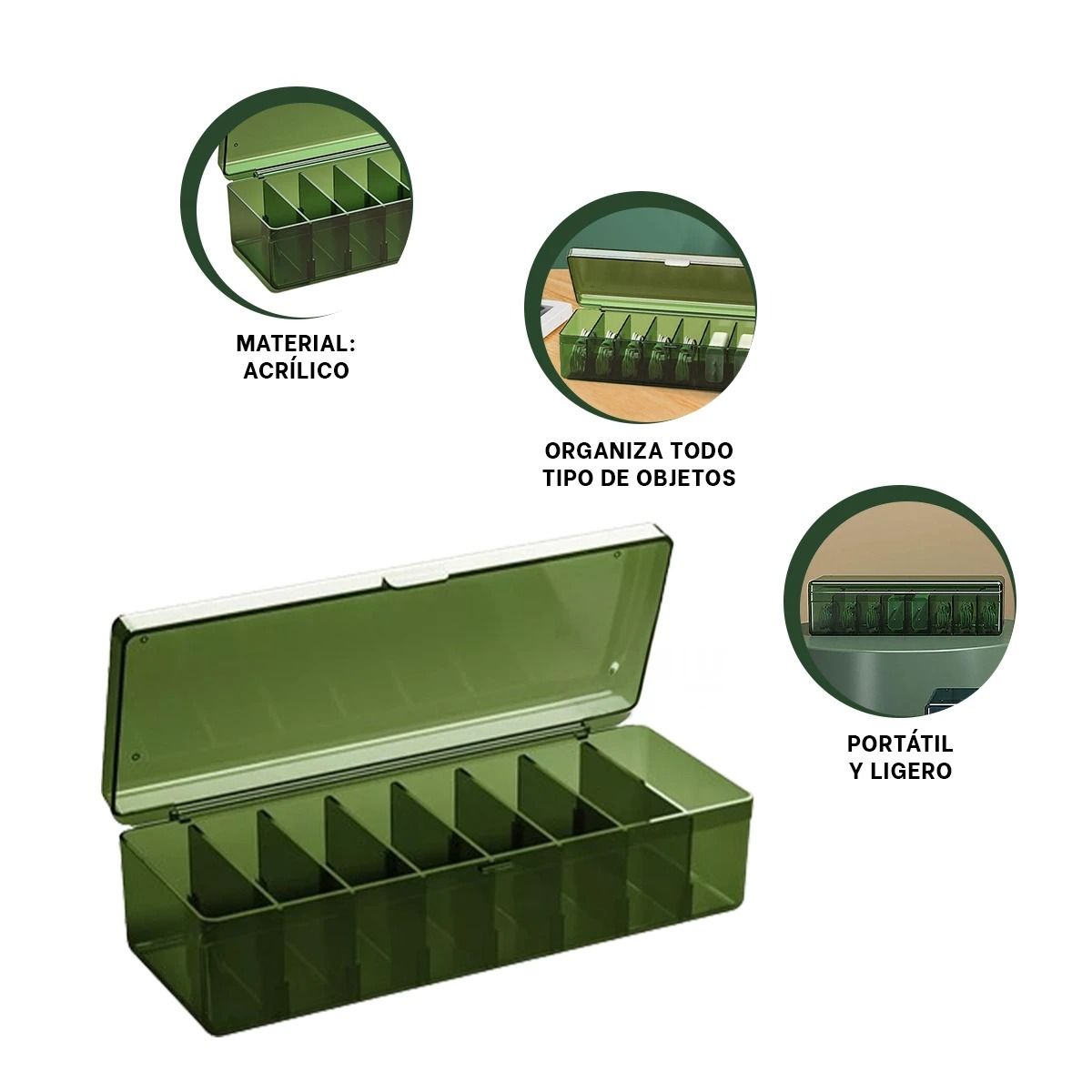 RYBIU IMPORT - Pack12 Organizador con Divisiones en Verde Y+Papel de Regalo