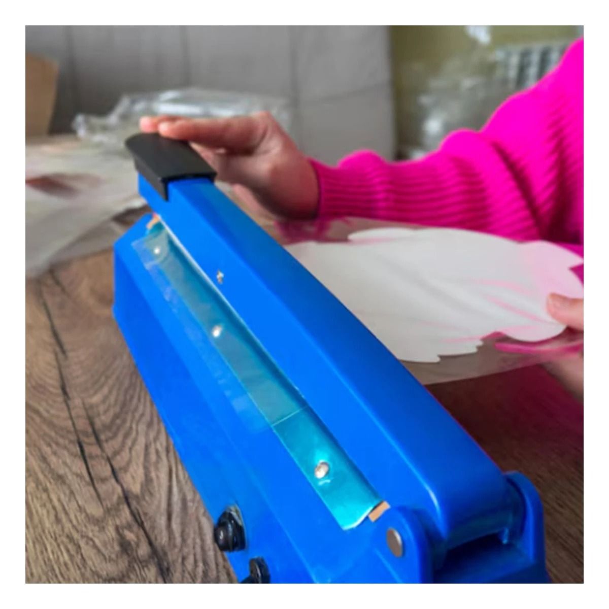 GENERICO - Pack6 Empacador para Bolsas 300mm Azul Y+Regalo Stickers