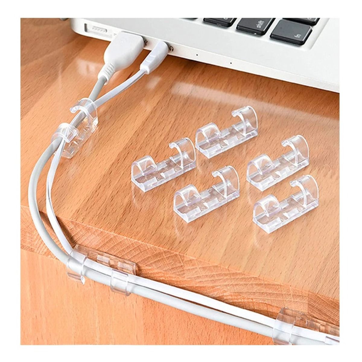 GENERICO - Pack12 Organizador de 16 Cables Claros Y+Regalo Stickers