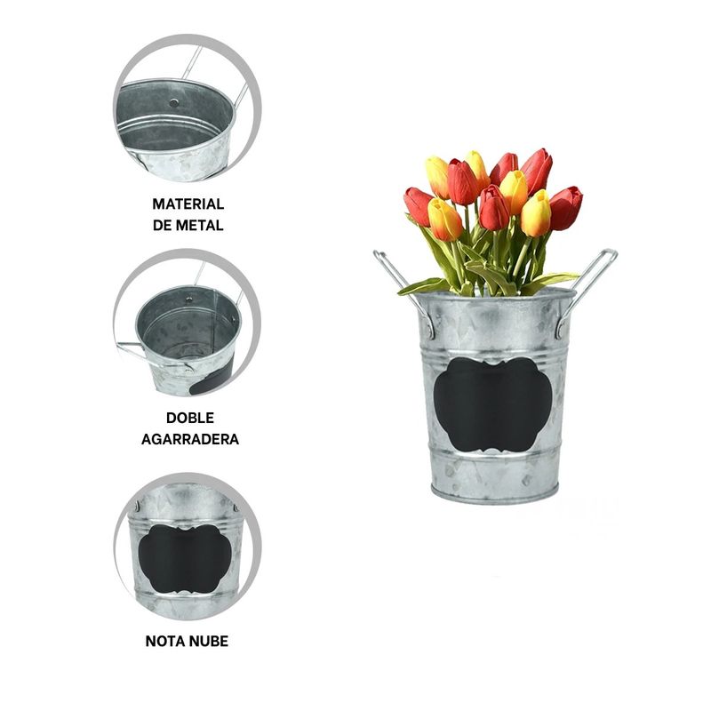 GENERICO - Macetero Cuadro Apuntes en Nube Plateado Y+Papel de Regalo