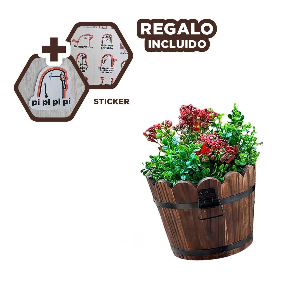 GENERICO - Pack12 Vasija para Flores Marron 12cm Y+Regalo Stickers