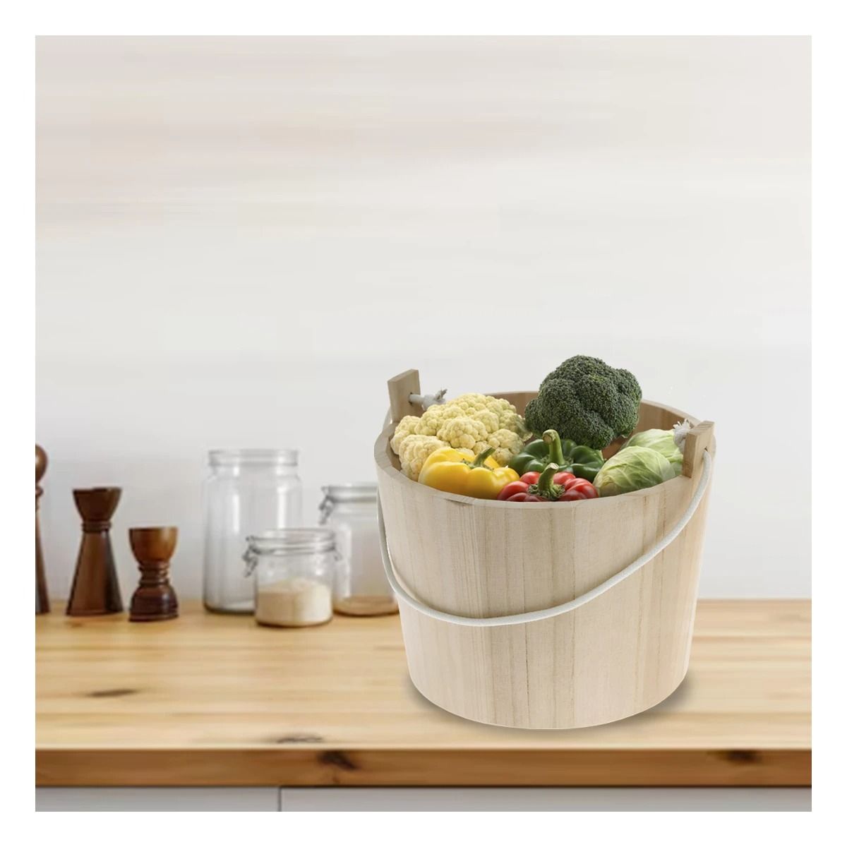 GENERICO - Pack2 Cubeta Rustica con Asas 20x18cm Y+Regalo Stickers