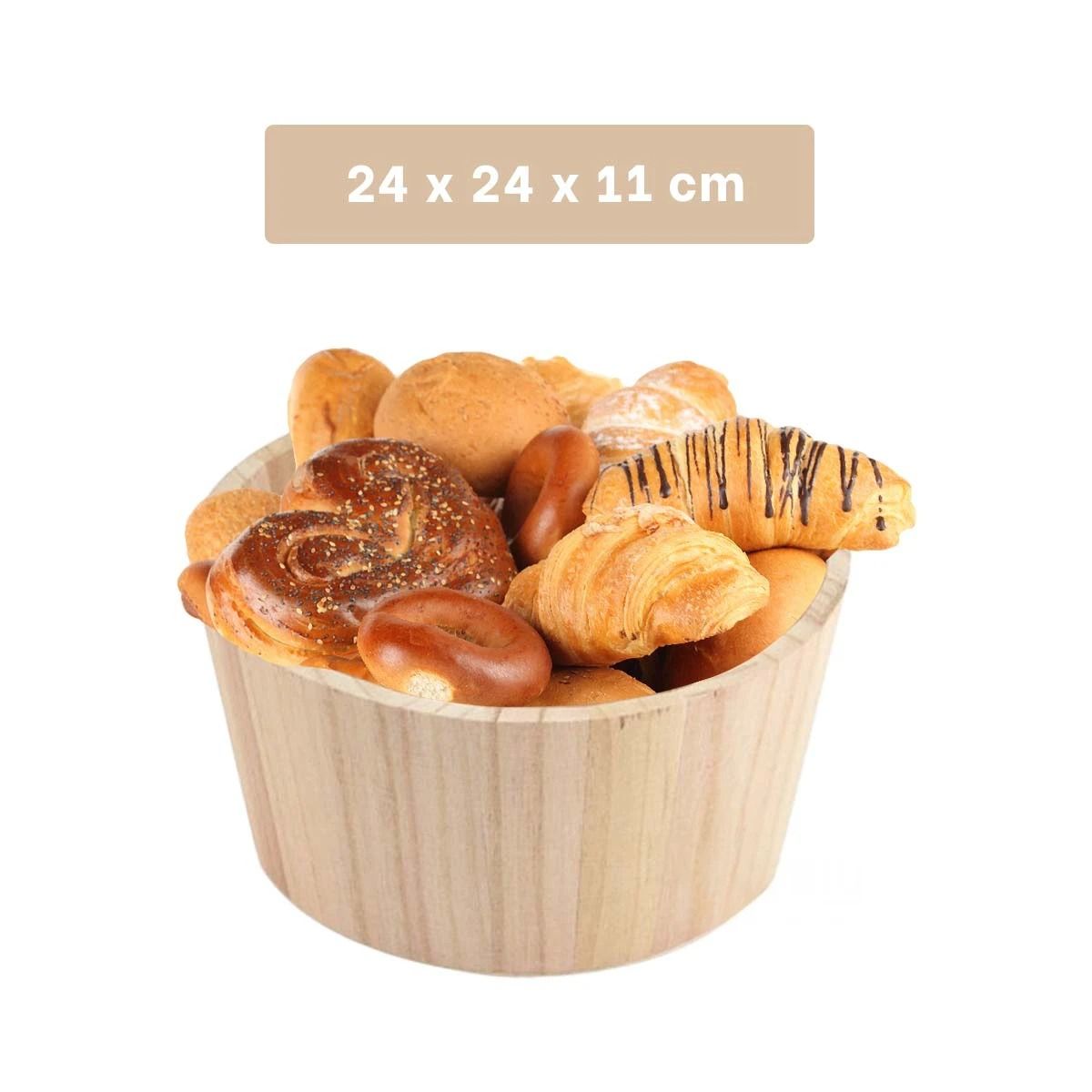 GENERICO - Cubeta Diseño Rustico en Madera 24x11cm Y+Regalo Stickers