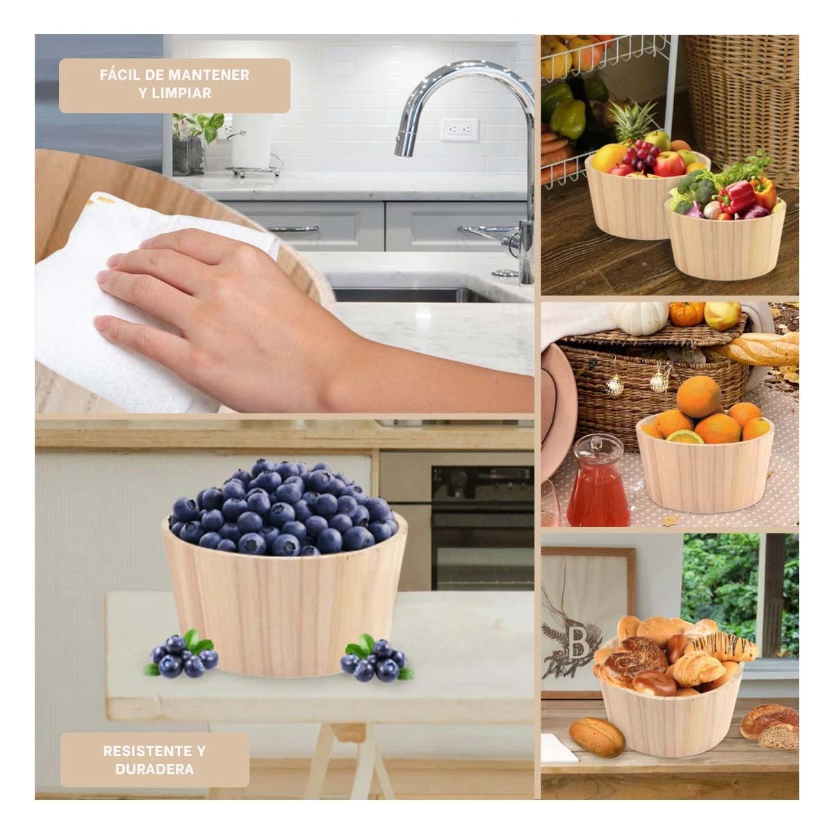 GENERICO - Cubeta Diseño Rustico en Madera 24x11cm Y+Regalo Stickers