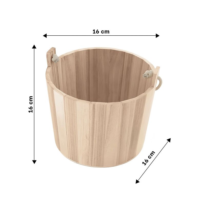 GENERICO - Cubeta Diseño Rustico con Asas 16x16cm Y+Regalo Stickers