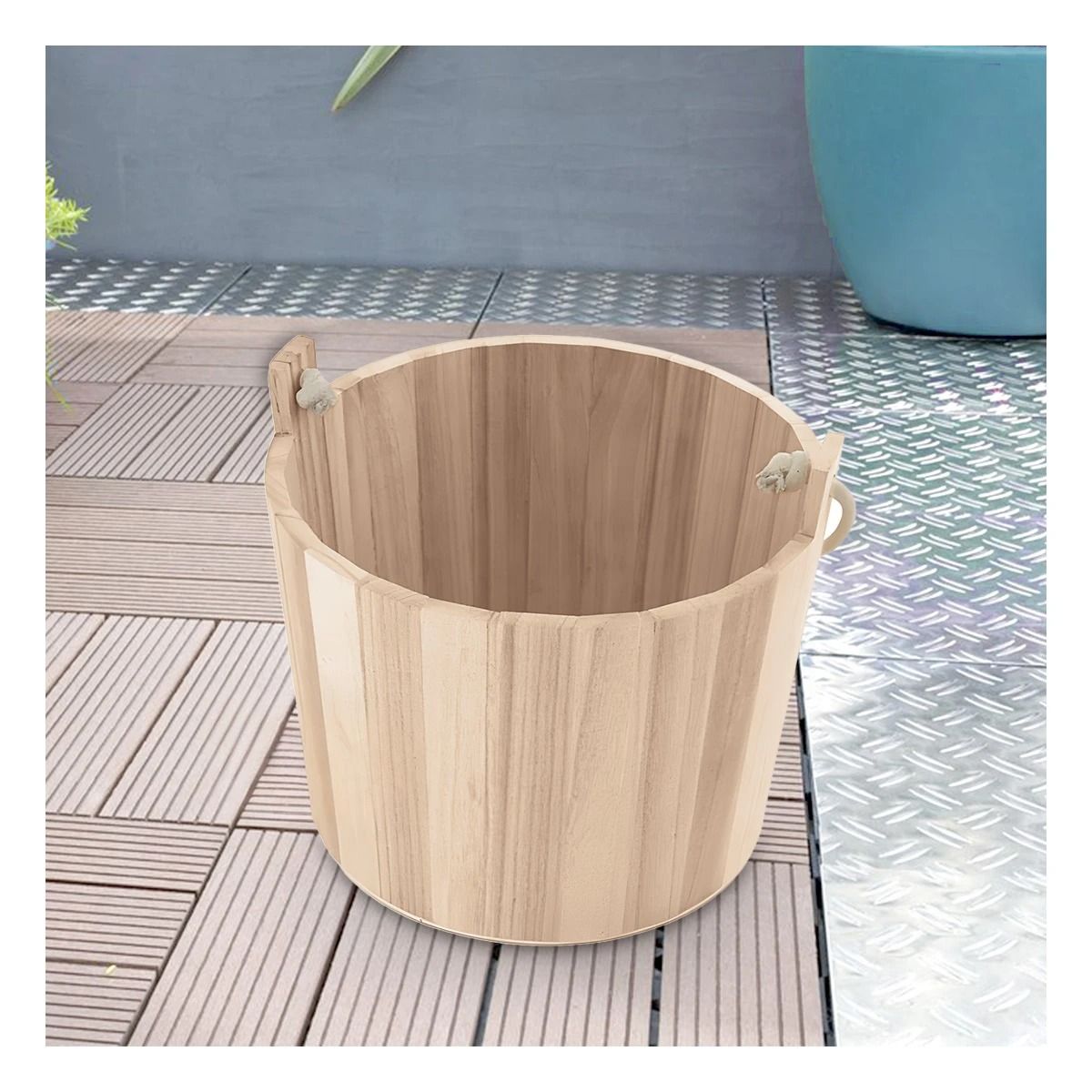 GENERICO - Pack4 Cubeta Funcional con Cuerda 16x16cm Y+Regalo Stickers