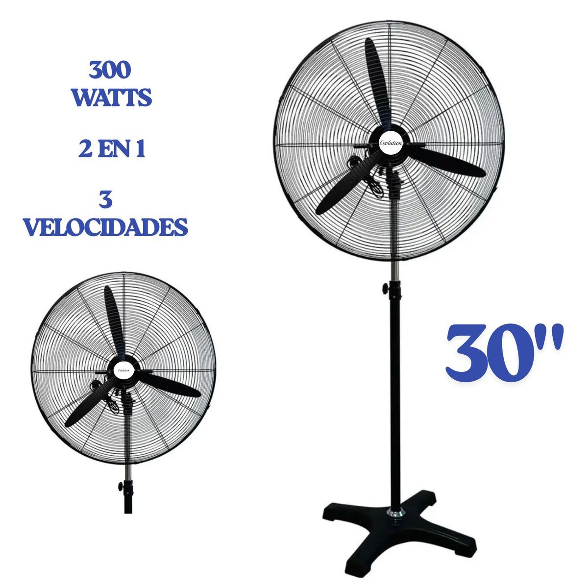 EVOLUTION - Ventilador Industrial Evolution Tornado 30" 2 en 1  300 Watts