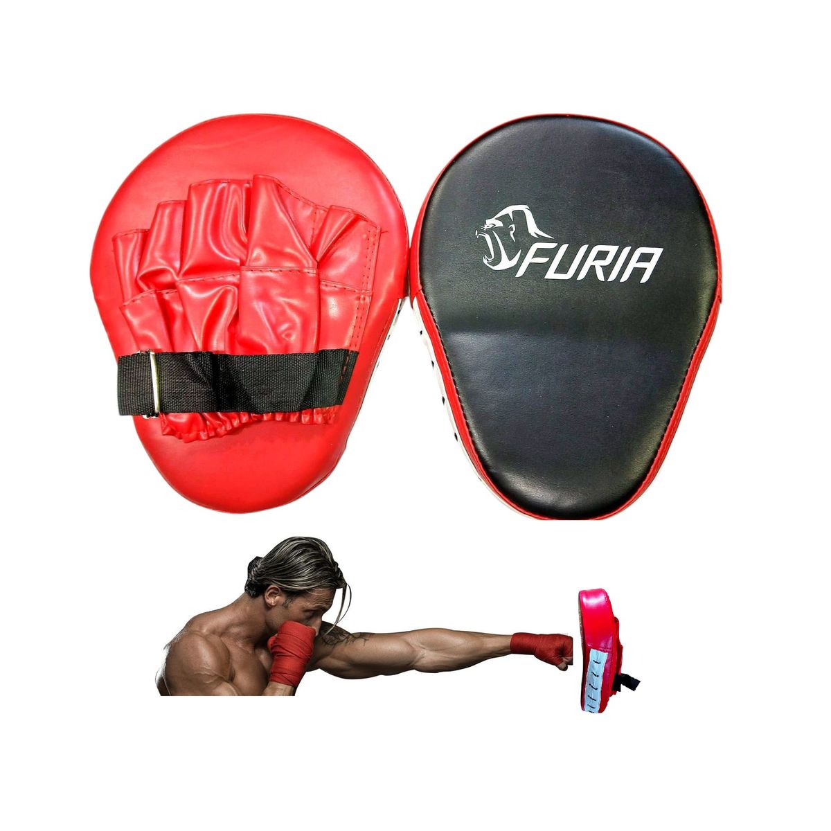 GENERICO - Par Manoplas Guantes Foco Box Impacto Golpe Taekwondo Karate