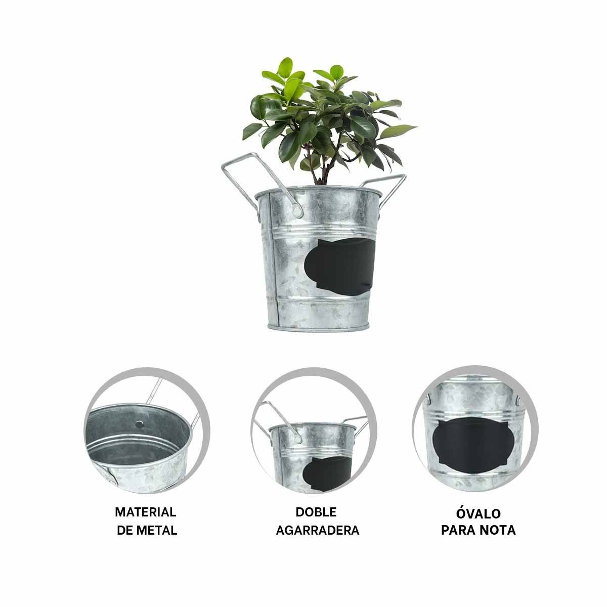 RYBIU IMPORT - Pack12 Cubo Apunte en Ovalado Plateado Y+Regalo Stickers